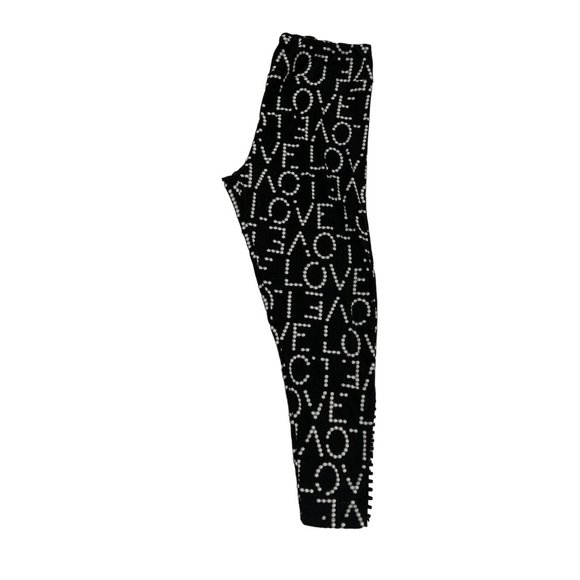NO BOUNDARIES Pants Women's Leggings Elastic Waist "LOVE" Black 3XL - Picture 10 of 11